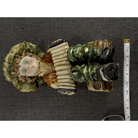 Vintage Italian Boy Accordion Figurine Porcelain Hand Painted Musical Cherub - Picture 11 of 12